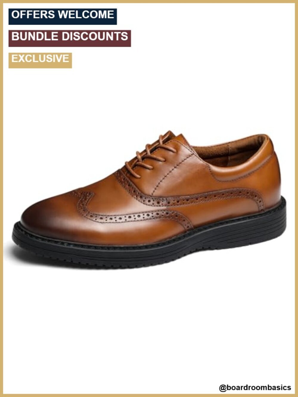 Genuine Leather Wingtip Oxfords Brogue Dress Sneakers Non Slip Business Casual